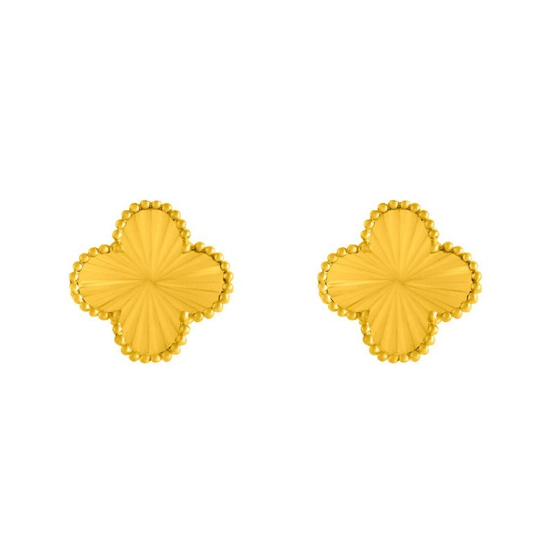 گوشواره میخی طلا 18 عیار زنانه با طرح ونکلیف سیگنیچر اقلیمه مدل ET2210