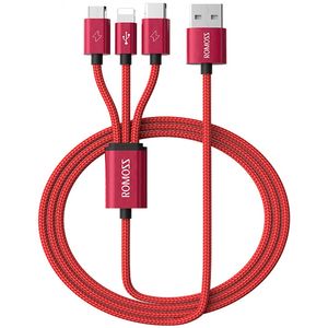 نقد و بررسی کابل تبدیل USB به microUSB/لایتنینگ/USB-C روموس مدل CB25A طول 1 متر توسط خریداران