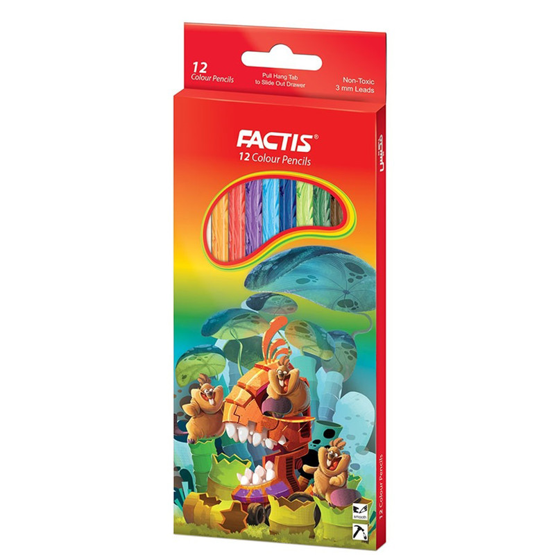 مداد رنگی 12 رنگ فکتیس با جعبه مقوایی