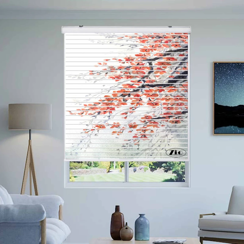 پرده زبرا زیو مدل  P-6007 سایز 150x150 سانتی متر