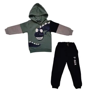 ست هودی و شلوار پسرانه مدل دایناسور 