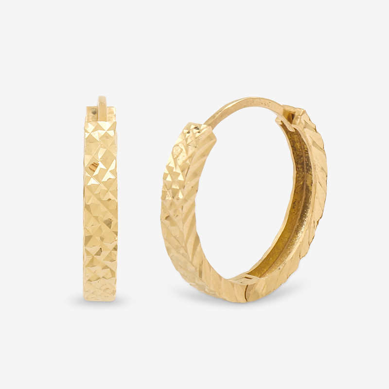 گوشواره حلقه‌ای طلا 18 عیار زنانه جواهری راز مدل E255-8