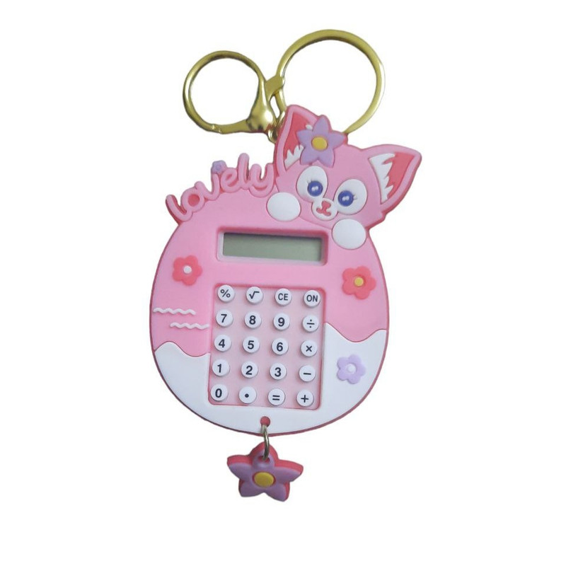 جاکلیدی دخترانه مدل گربه ای آویزدار طرح ماشین حساب