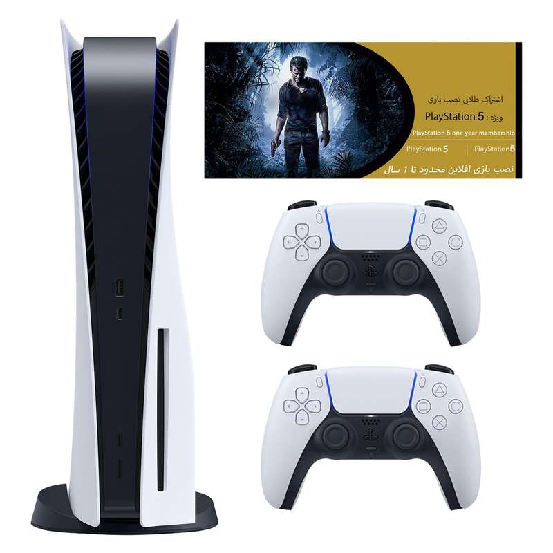 کنسول بازی سونی مدل PlayStation 5 ظرفیت 825 گیگابایت ریجن 1218 آسیا به همراه دسته اضافی و کارت طلایی اشتراک نصب بازی کنسول بازی سونی مدل PlayStation 5 ظرفیت 825 گیگابایت ریجن 1218 آسیا به همراه دسته اضافی و کارت طلایی اشتراک نصب بازی