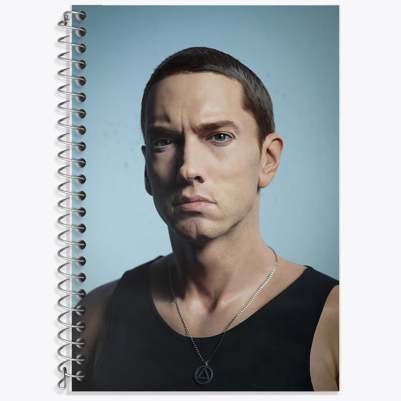دفتر زبان 50 برگ خندالو مدل دو خط طرح امینم (Eminem) کد F771