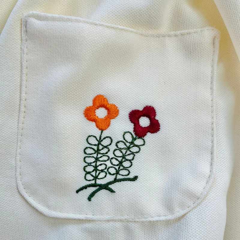 عکس شماره 4 : پیراهن آستین بلند یقه گرد دخترانه مدل گلدوزی گل گلی