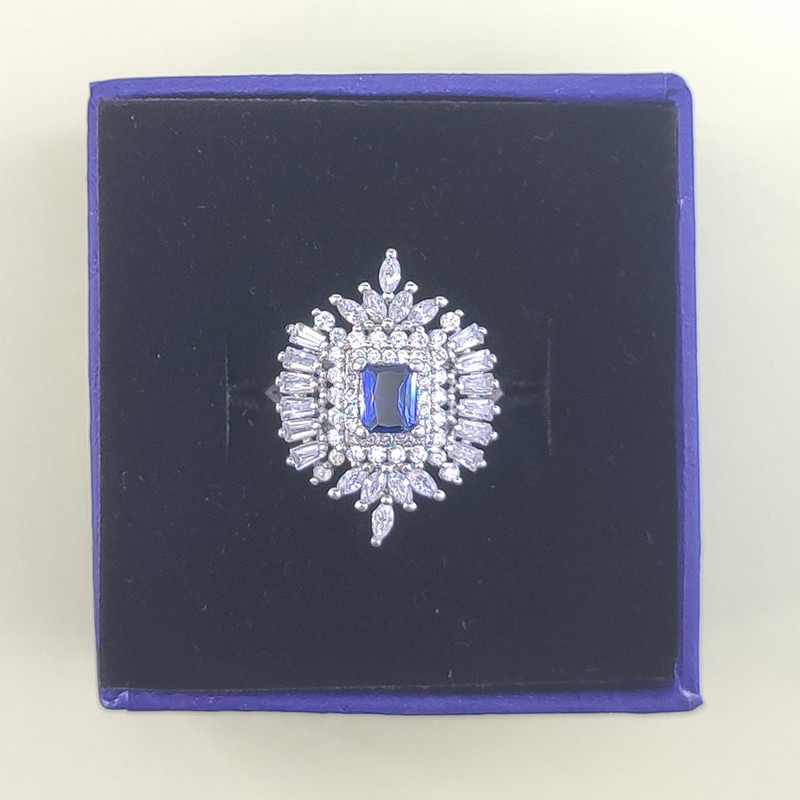 انگشتر نقره زنانه مدل یاقوت کبود جواهری کد VGIS009