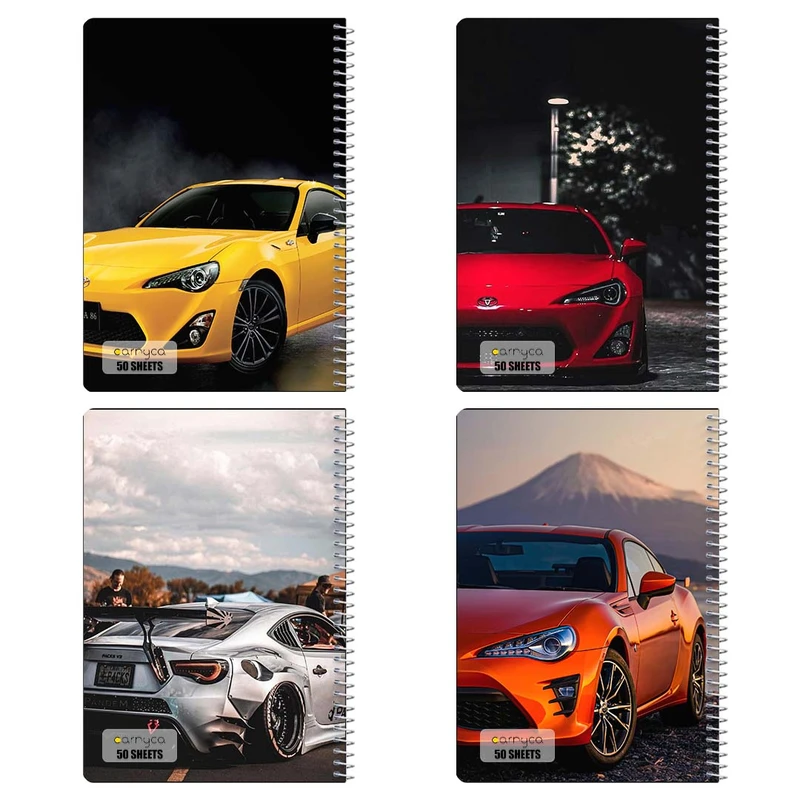 دفتر نقاشي 50 برگ کارنيکا طرح تویوتا جی‌تی ۸۶ Toyota GT86 کد 66489 مجموعه 4 عددی