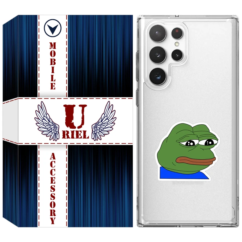 کاور یوریل مدل Clear کد 86 طرح قورباغه غمگین مناسب برای گوشی موبایل سامسونگ Galaxy S22 Ultra