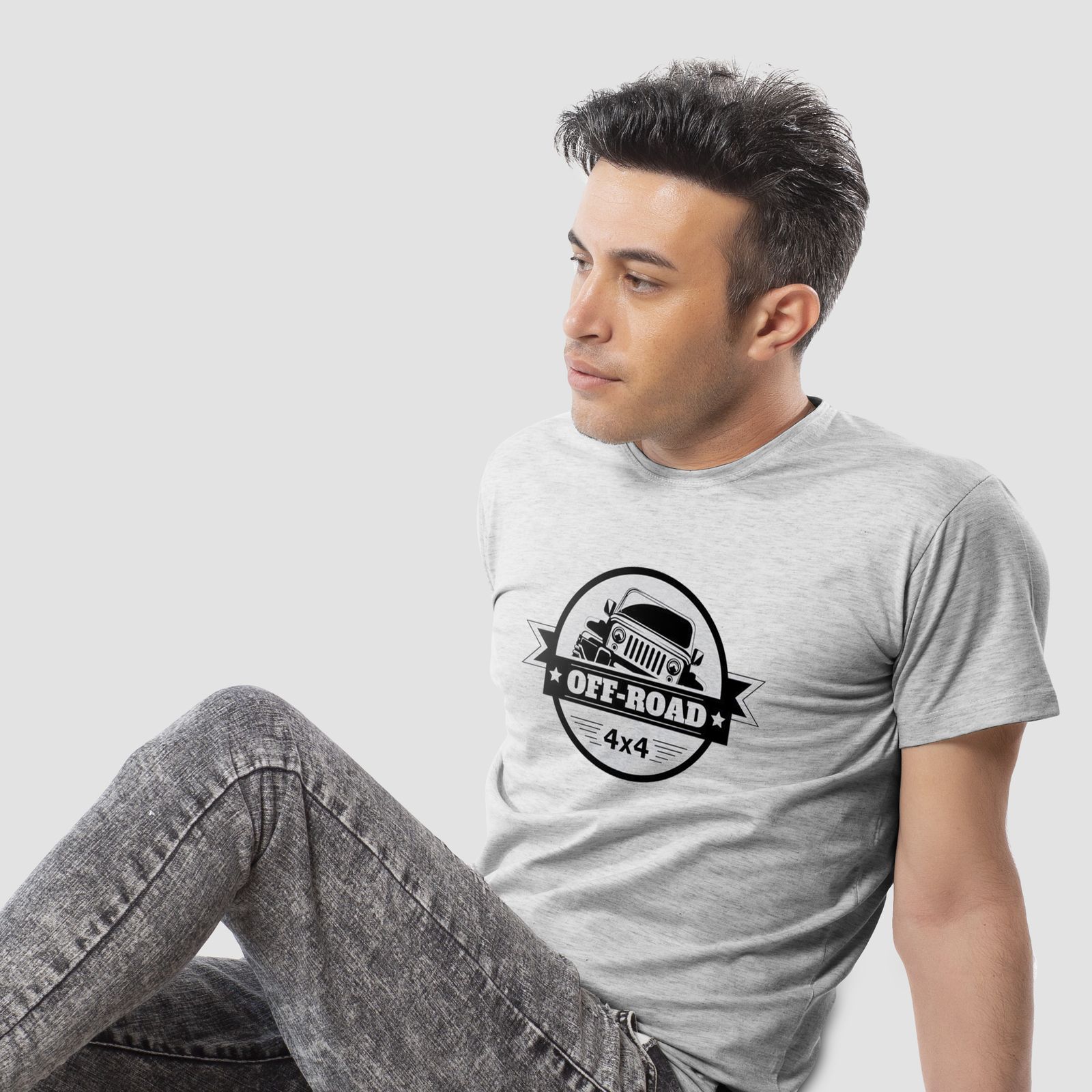 تی شرت مردانه به رسم طرح آفرود 4x4 کد 2243 -  - 6