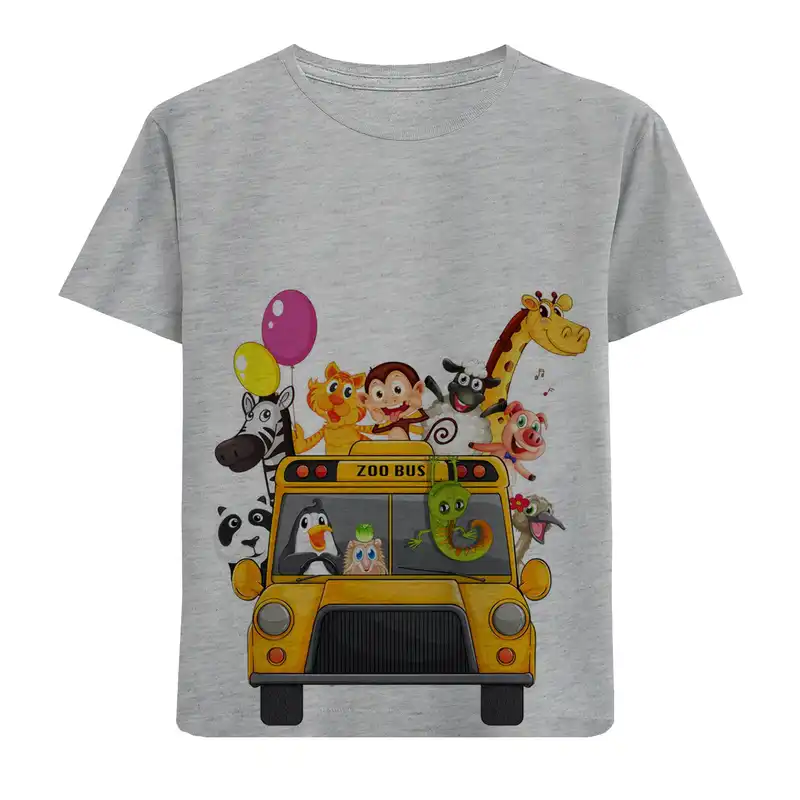 تی شرت آستین کوتاه بچگانه مدل ماشین حیوانات F530