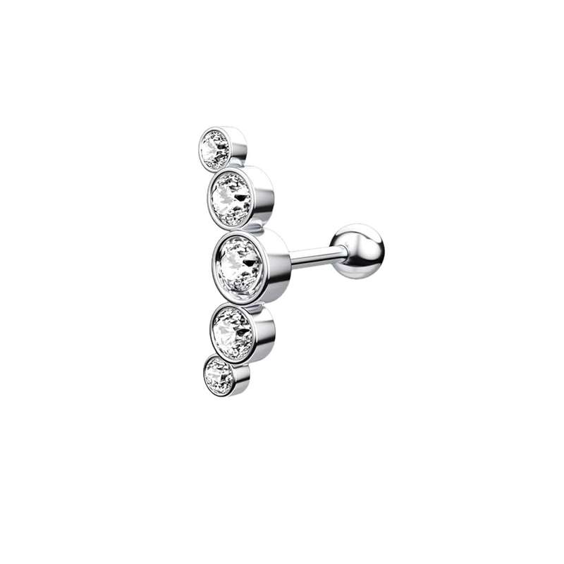 پیرسینگ نقره زنانه آی ام مدل نگین دار کد 1006