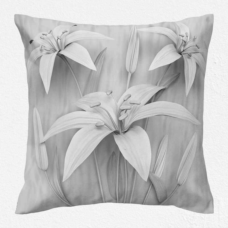 کاور کوسن مدل گل سه بعدی دورو طرح دار کد 10174