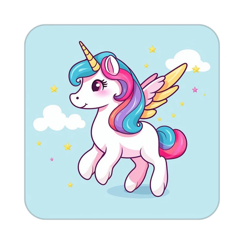 زیر لیوانی کاکتی طرح اسب تک شاخ و یونیکورن مدل mp30501