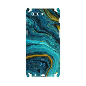 MAHOOT Turquoise marblewith golden streaks-FullSkin Cover Sticker for OnePlus 5