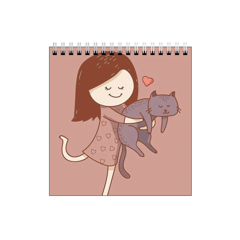 دفتر طراحی طرح دختر و گربه کد 6894246