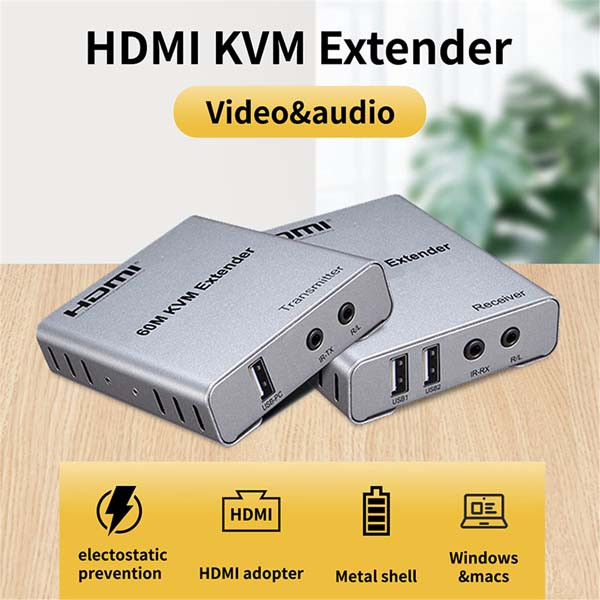 توسعه دهنده تصویر KVM HDMI مدل m-60 بسته دو عددی
