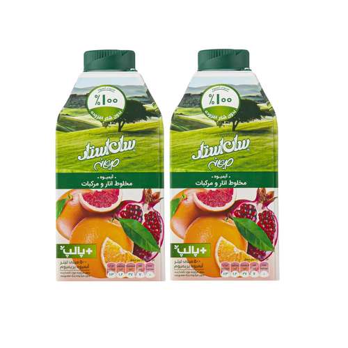 آبمیوه مخلوط انار و مرکبات سان استار - 500 میلی لیتر بسته 2 عددی