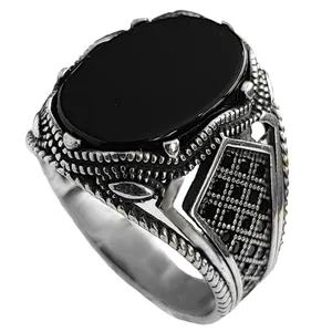 انگشتر نقره مردانه مدل عقیق کد MS4051