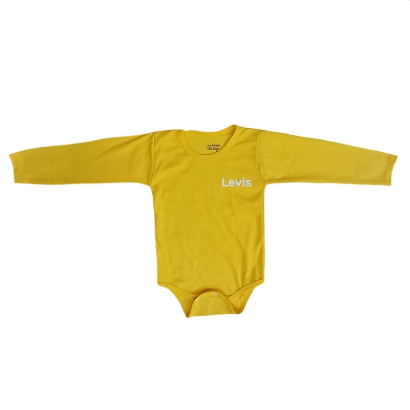 بادی آستین بلند نوزادی مدل 78 رنگ زرد