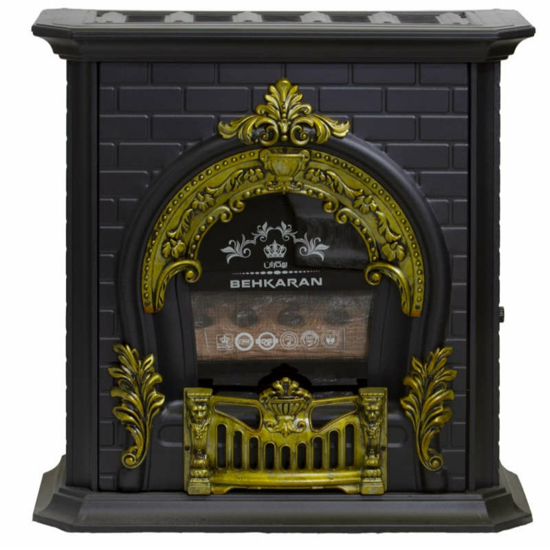 بخاری گازی بهکاران مدل شومینه گارد دار طرح پرنس کد 28000