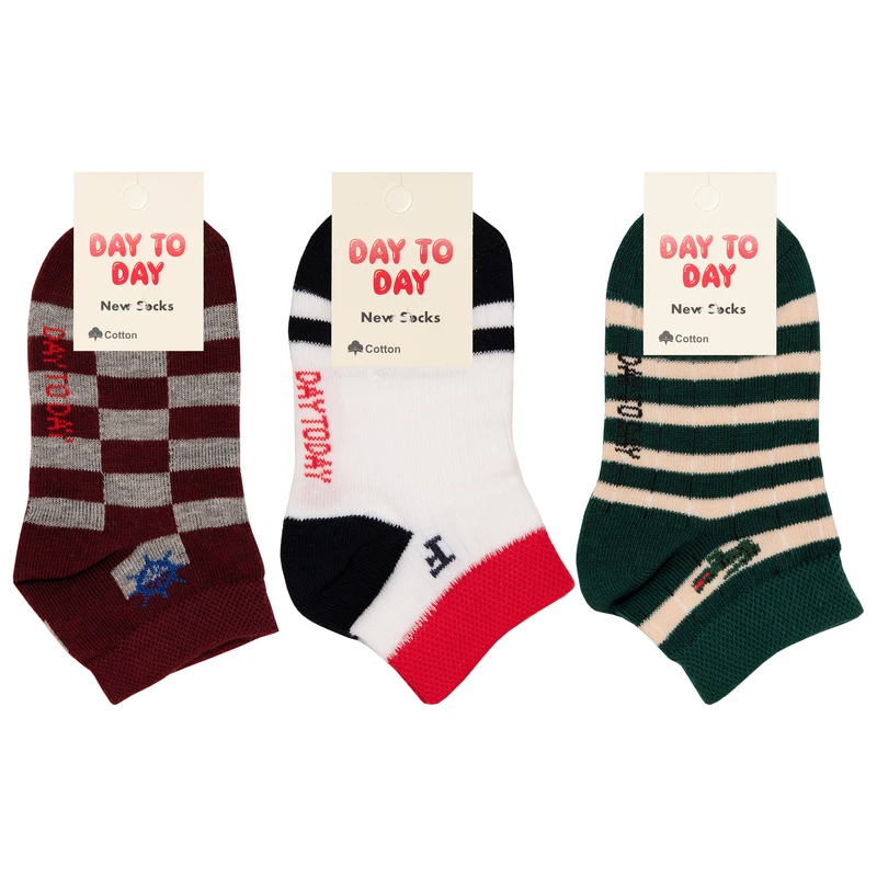 جوراب ساق کوتاه بچگانه دی تو دی مدل DT7-2 مجموعه 3 عددی