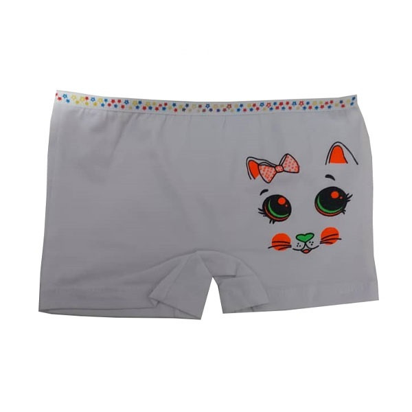 شورت دخترانه طرح گربه رنگ سفید