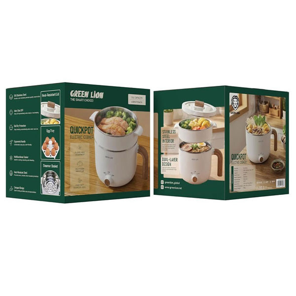 مولتی‌کوکر 1.5 لیتری گرین لاین مدل  QuickPot GL-EC34