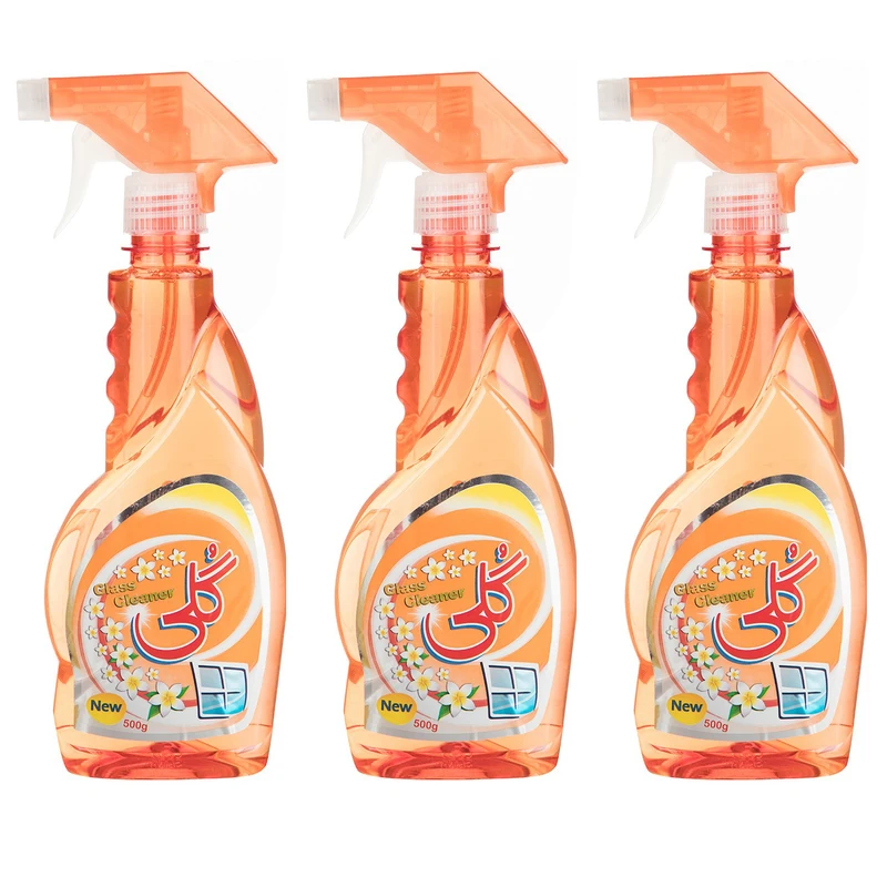 شیشه پاک کن گلی مدل 001 حجم 500 میلی لیتر بسته 3 عددی