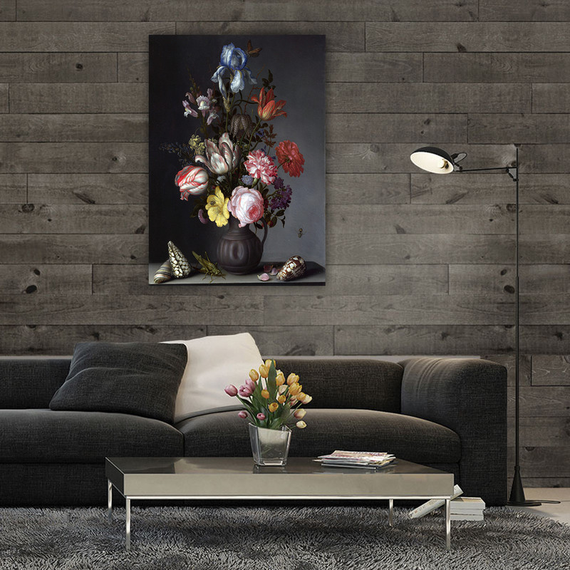 تابلو شاسی طرح گل و گلدان کد PR060