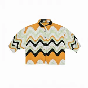 شومیز آستین سه ربع یقه برگردان دخترانه مدل FDR-548