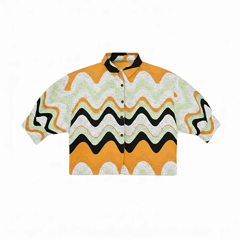 شومیز آستین سه ربع یقه برگردان دخترانه مدل FDR-548