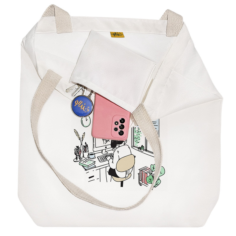 ساک خرید خندالو مدل در خانه بمان کد 7964