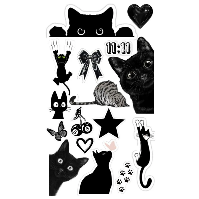 استیکر طرح گربه کد 55 مجموعه 16 عددی