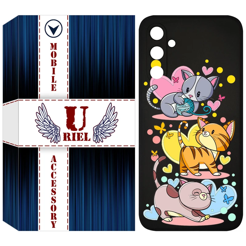 کاور یوریل مدل KSH کد 6 طرح گربه مناسب برای گوشی موبایل سامسونگ Galaxy A34