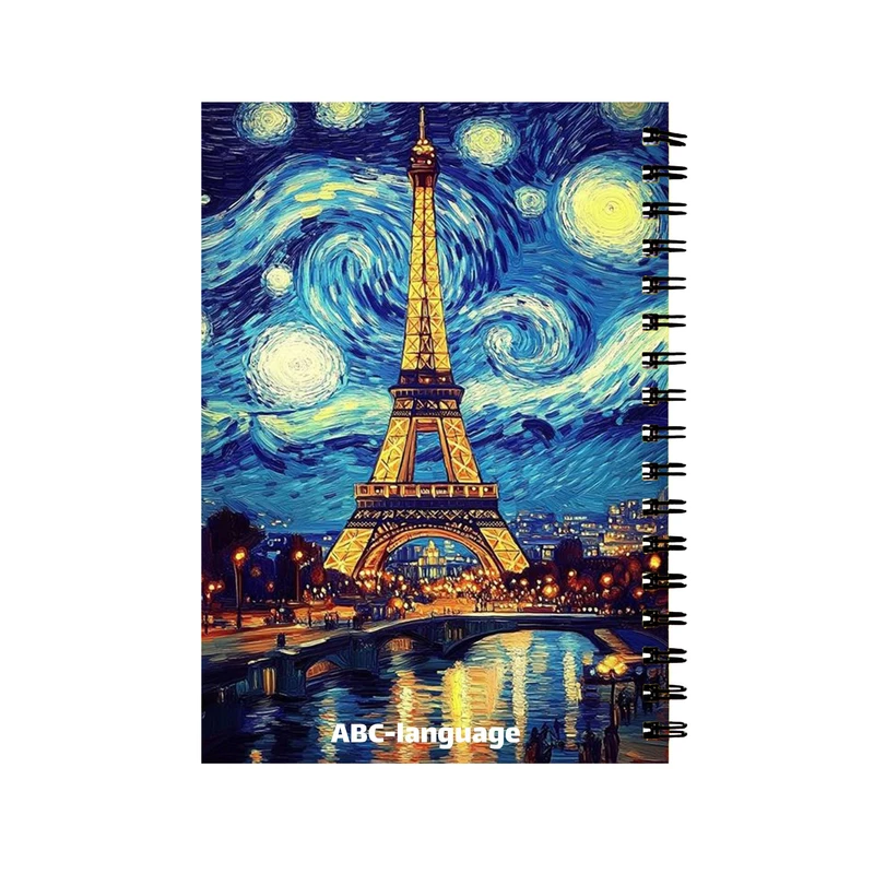 دفتر زبان 60 برگ مدل پاریس شب پرستاره کد 6587