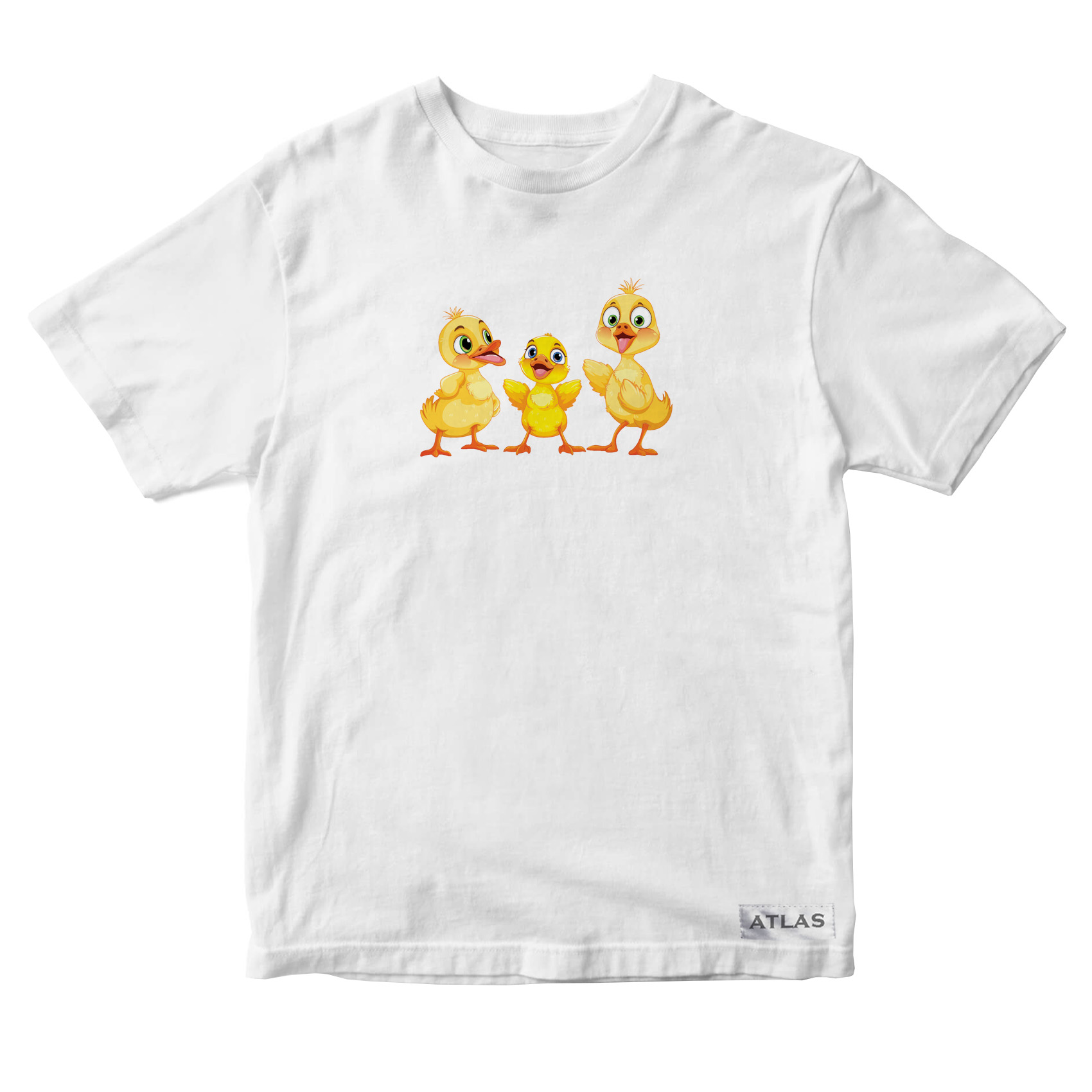 تی شرت آستین کوتاه دخترانه مدل  جوجه اردک کد SH036 رنگ سفید