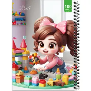 دفتر نقاشی 100 برگ بله طرح فانتزی دخترانه  اتاق اسباب بازی کد A4-N532