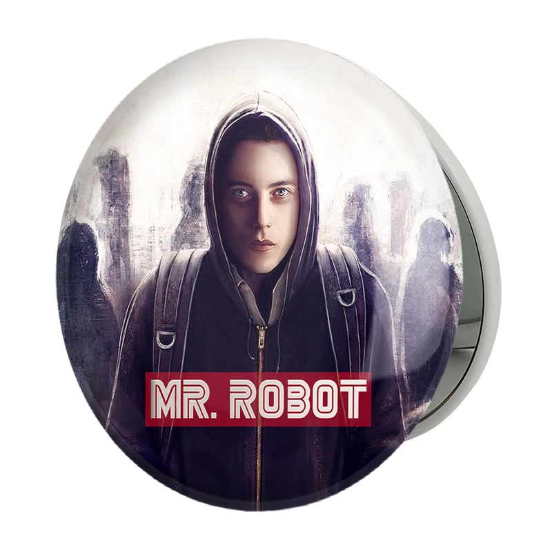 آینه جیبی خندالو طرح الیوت الدرسون سریال آقای ربات Mr.Robot مدل تاشو کد 10229 
