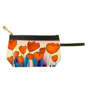 کیف لوازم آرایش زنانه مدل L1034 طرح نقاشی گل