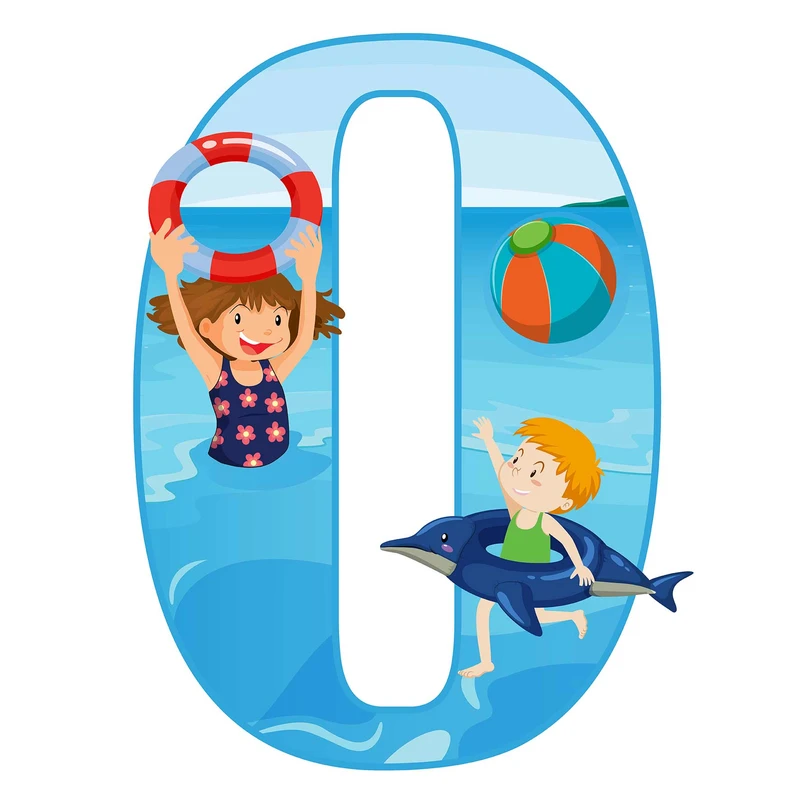    استند رومیزی تولد مدل عدد 0 طرح شنا کد 1673