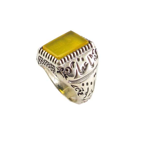 انگشتر نقره مردانه پارلا گوهر مدل شرف الشمس کد 3805