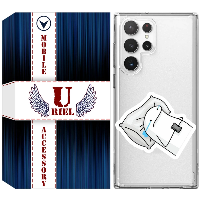 کاور یوریل مدل Clear کد 81 طرح غمگین مناسب برای گوشی موبایل سامسونگ Galaxy S22 Ultra