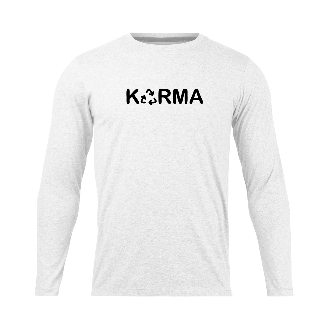 تی شرت آستین بلند مردانه مدل karma_NC1_0386 رنگ سفید