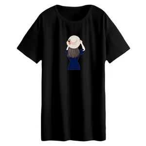 تی شرت لانگ زنانه مدل دختر و کلاه