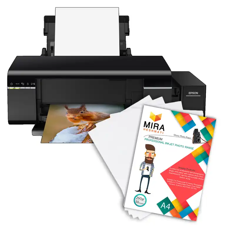 کاغذ چاپ گلاسه میرا مدل 260  سایز A4 بسته 50 عددی