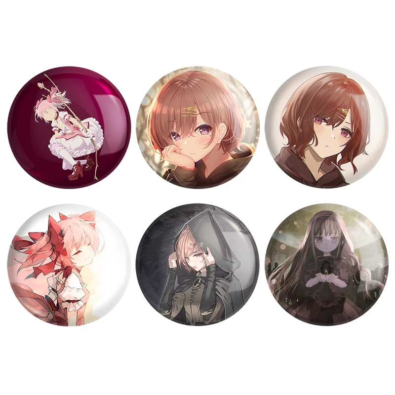 مگنت خندالو طرح انیمه مادوکا مجیکا Madoka Magica کد 1032A مجموعه 6 عددی