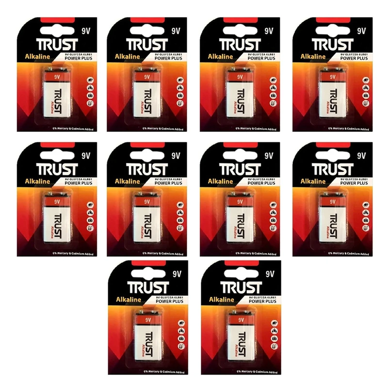 باتری کتابی تراست مدل Alkaline بسته 10 عددی