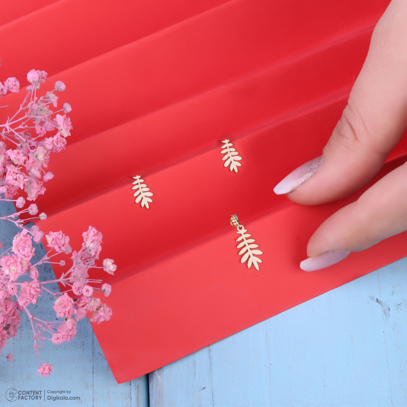 نیم ست طلا 18 عیار زنانه سایا گلد مدل شاخه برگ ns10 -  - 11