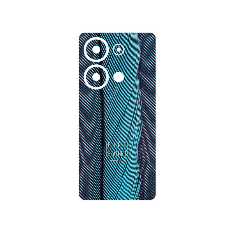 برچسب پوششی ماهوت مدل Turquoise feathers مناسب برای گوشی موبایل شیائومی Redmi Note 13 Pro 4G